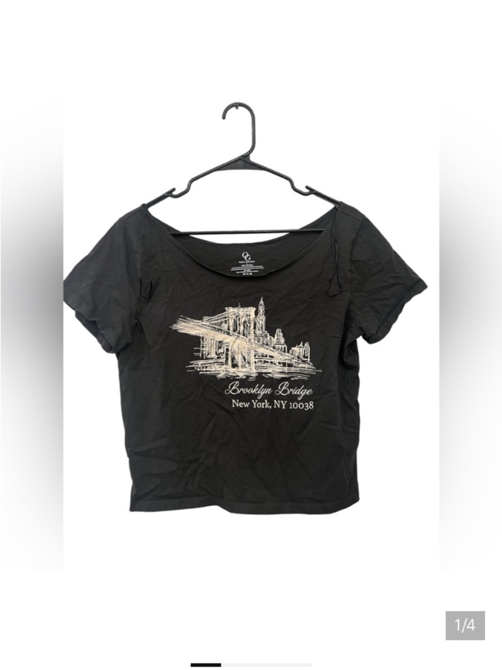 Organic Generation Black Cotton Crop - Size L - 100% Cotton